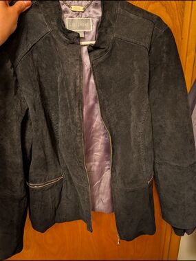Guillaume Women's Charcoal Suede Zip Jacket